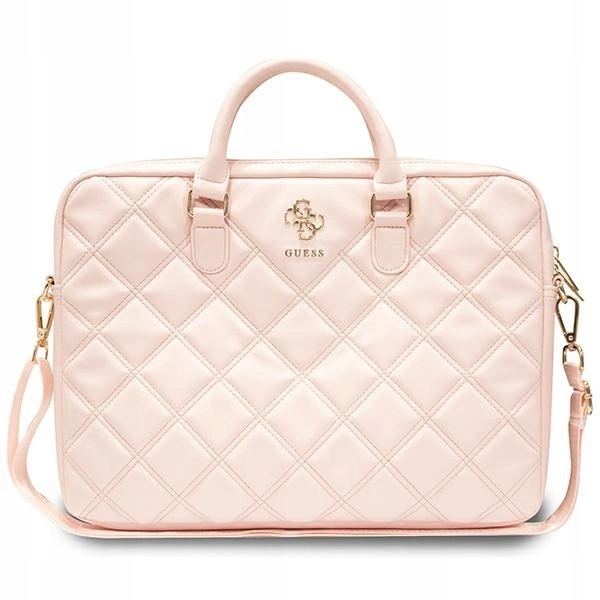 Taška Guess Quilted 4G na notebook 16" růžová