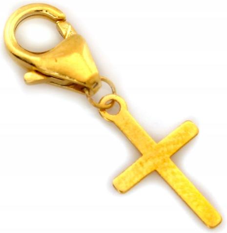 Zlatý přívěsek 585 s křížkem pro náramky 14K do náramky pro ni