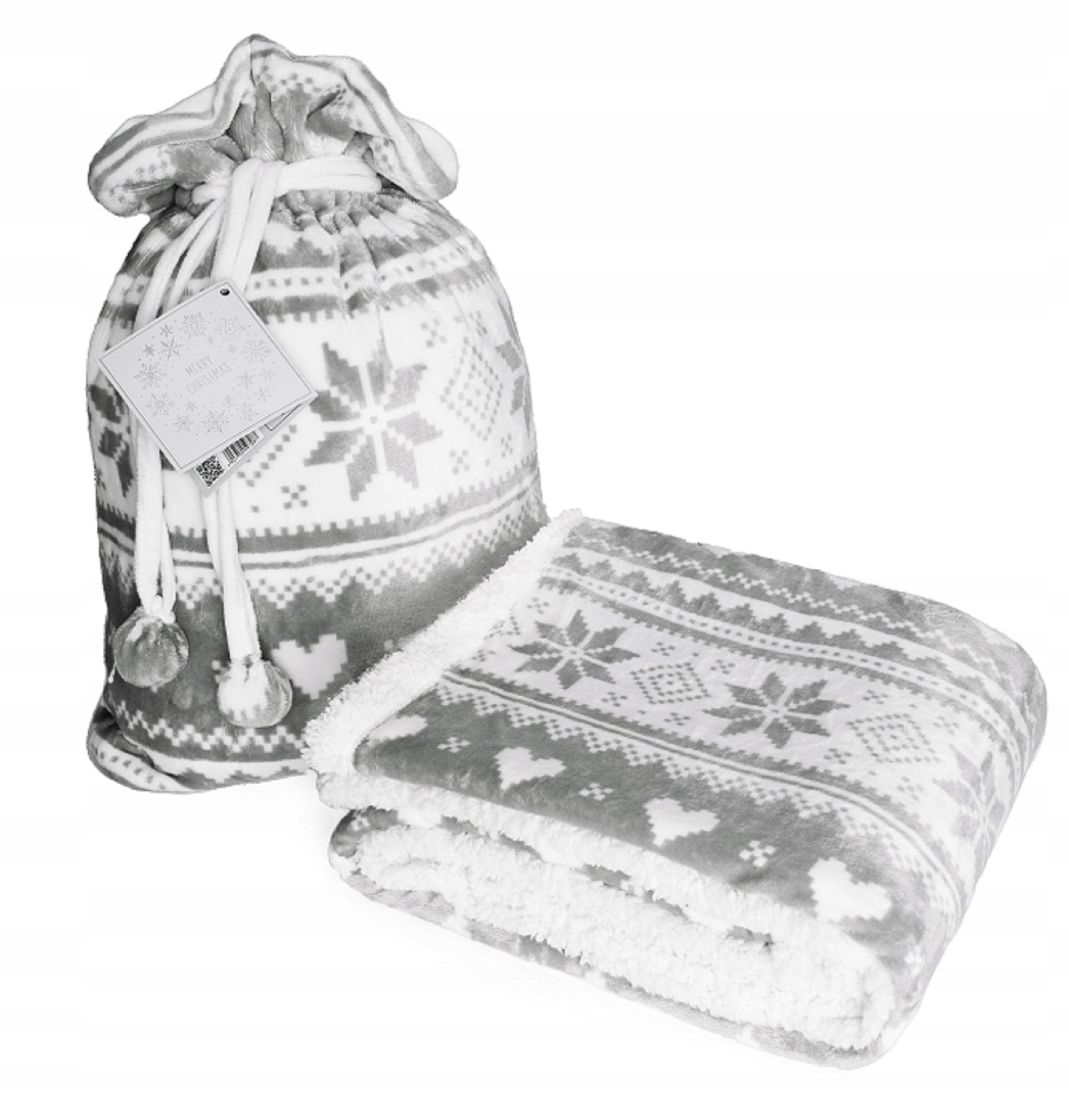 Teplá Deka S Vánočním Motivem Jako Dárek V Pytlíku Sob Sherpa 150x200