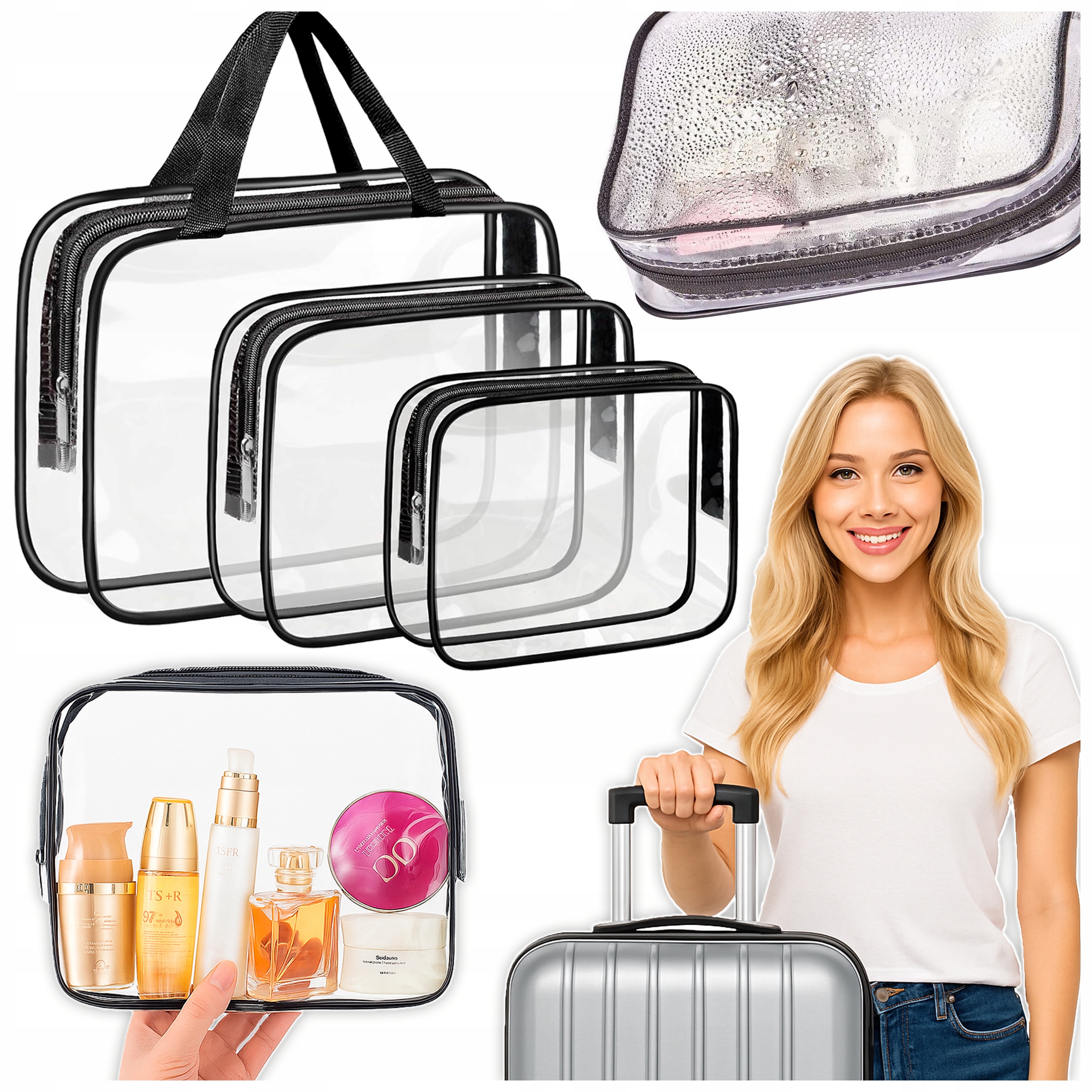 X3 прозрачная косметичка для путешествий, органайзер для самолета