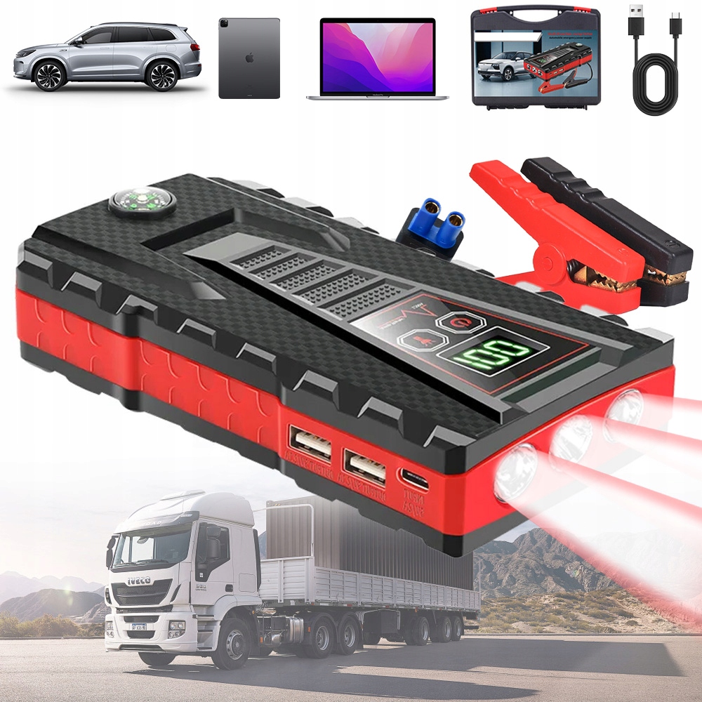 99800mAh Rozrusznik Samochodowy Urządzenie Autostartowe Powerbank Awaryjny