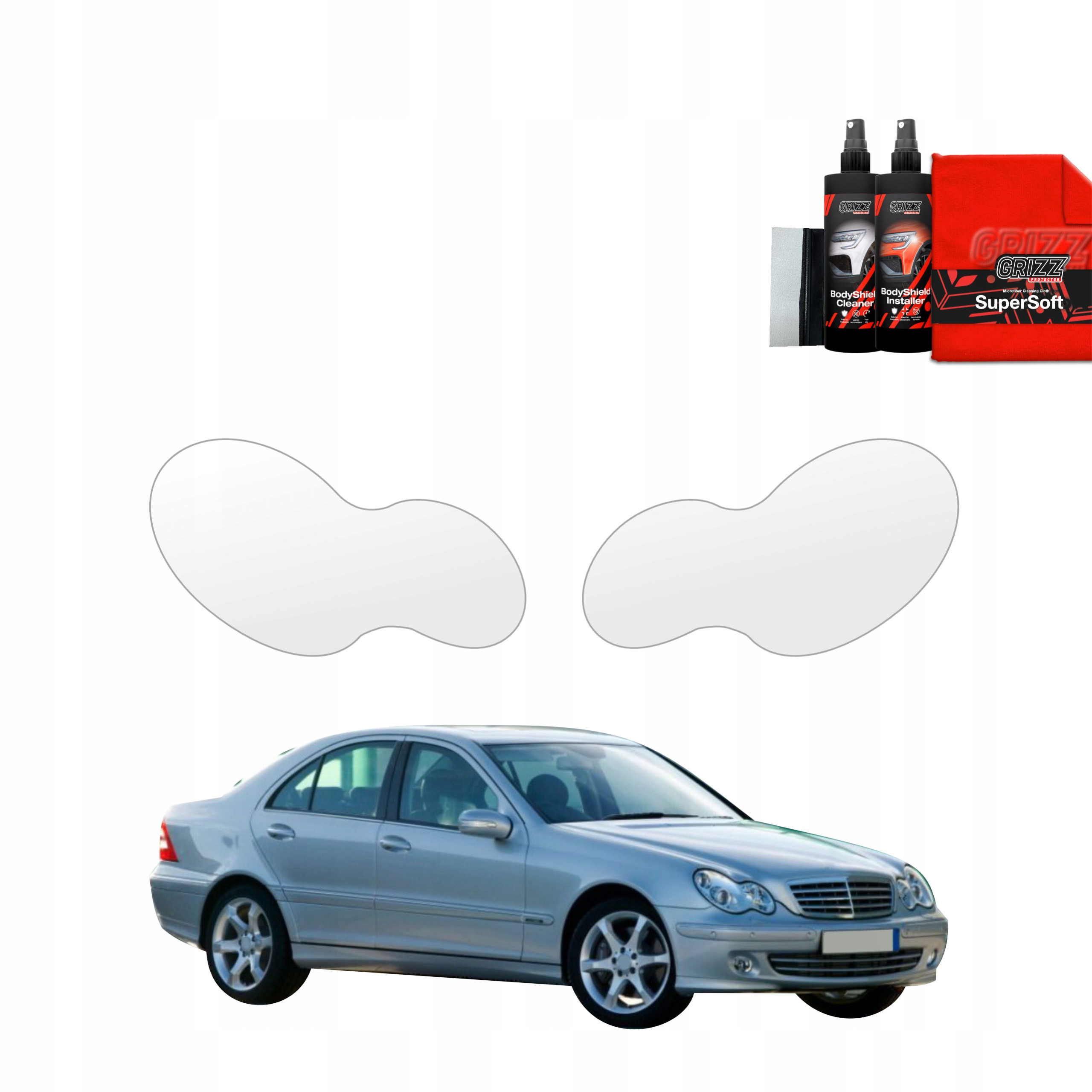 2v1 Fólie na světlomety pro Mercedes Benz C třídy W203 Sedan (2000-2007)