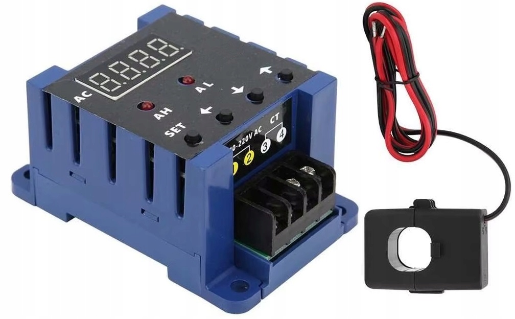 Przełącznik Wykrywania Prądu Przekaźnik Prądowy 0,3-50A Ac Cyfrowy Led