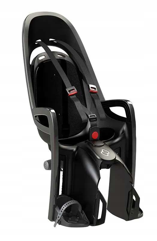 Fotelik rowerowy Hamax Zenith szary czarna wyściółka z adapterem