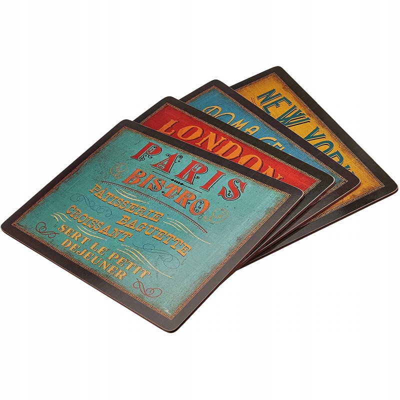 Podkładki Korkowe na stół Pimpernel Lunchtime Duże Komplet 4 sztuki