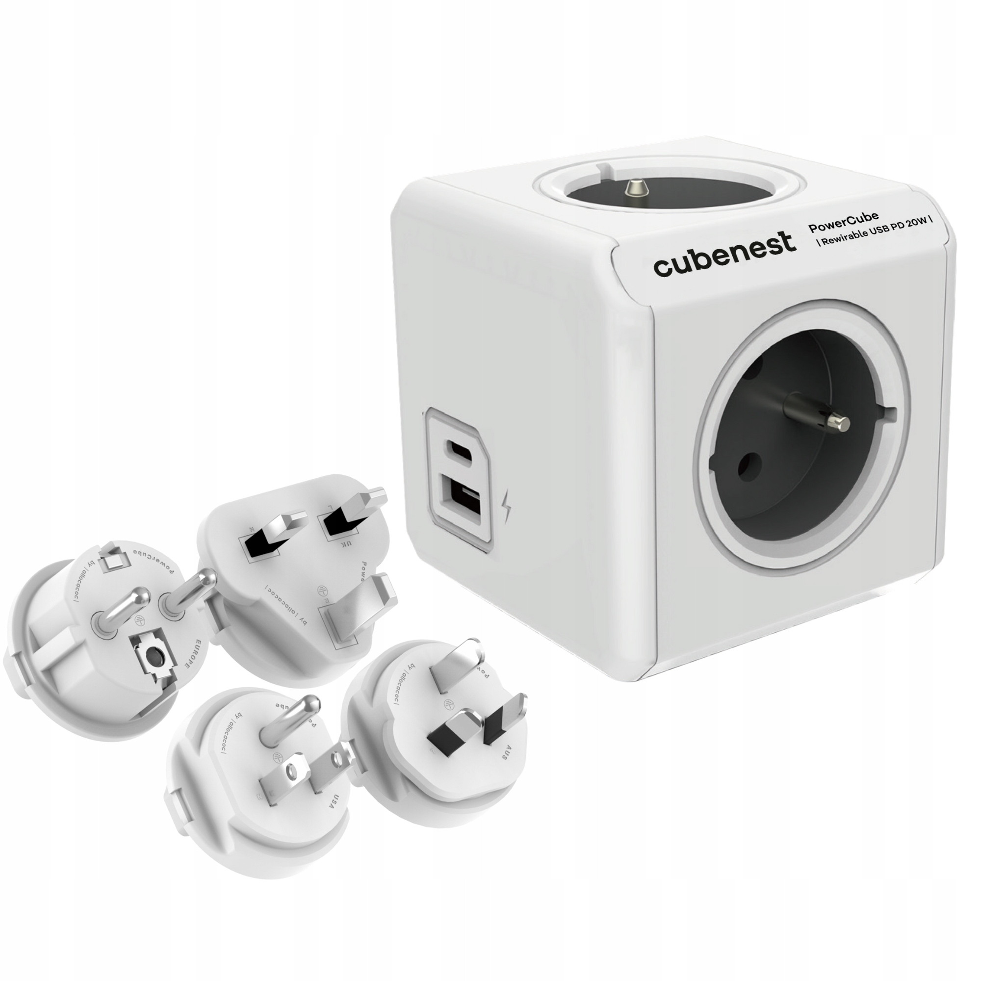 Cubenest PowerCube Rewirable Usb A+c Pd 20 W Cestovní koncovky