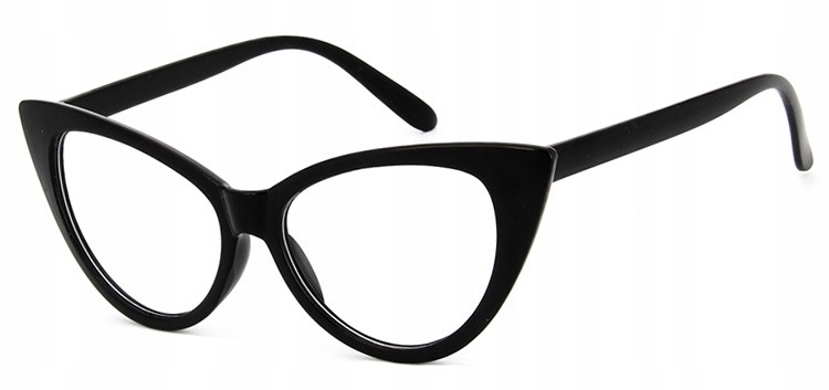 

Czarne Okulary Kocie Oczy Oko Cat Eyes Zerówki