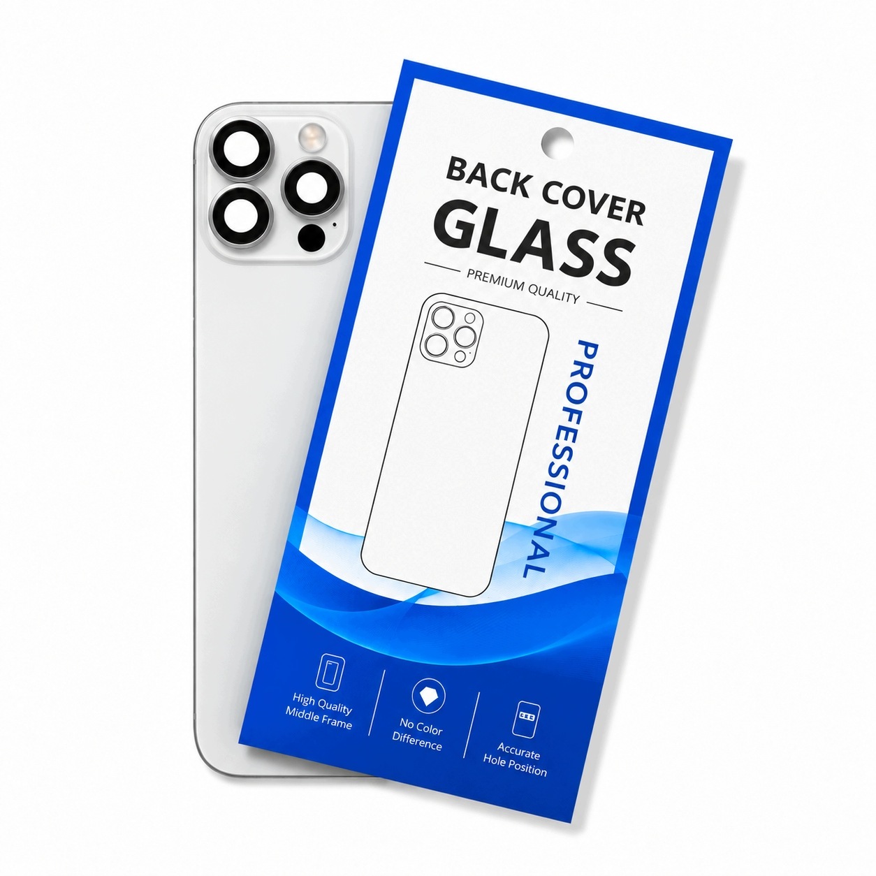 Klapka Jednobryłowa Plecki Tył iPhone 15 Pro Silver z Ramką i z Magnesami