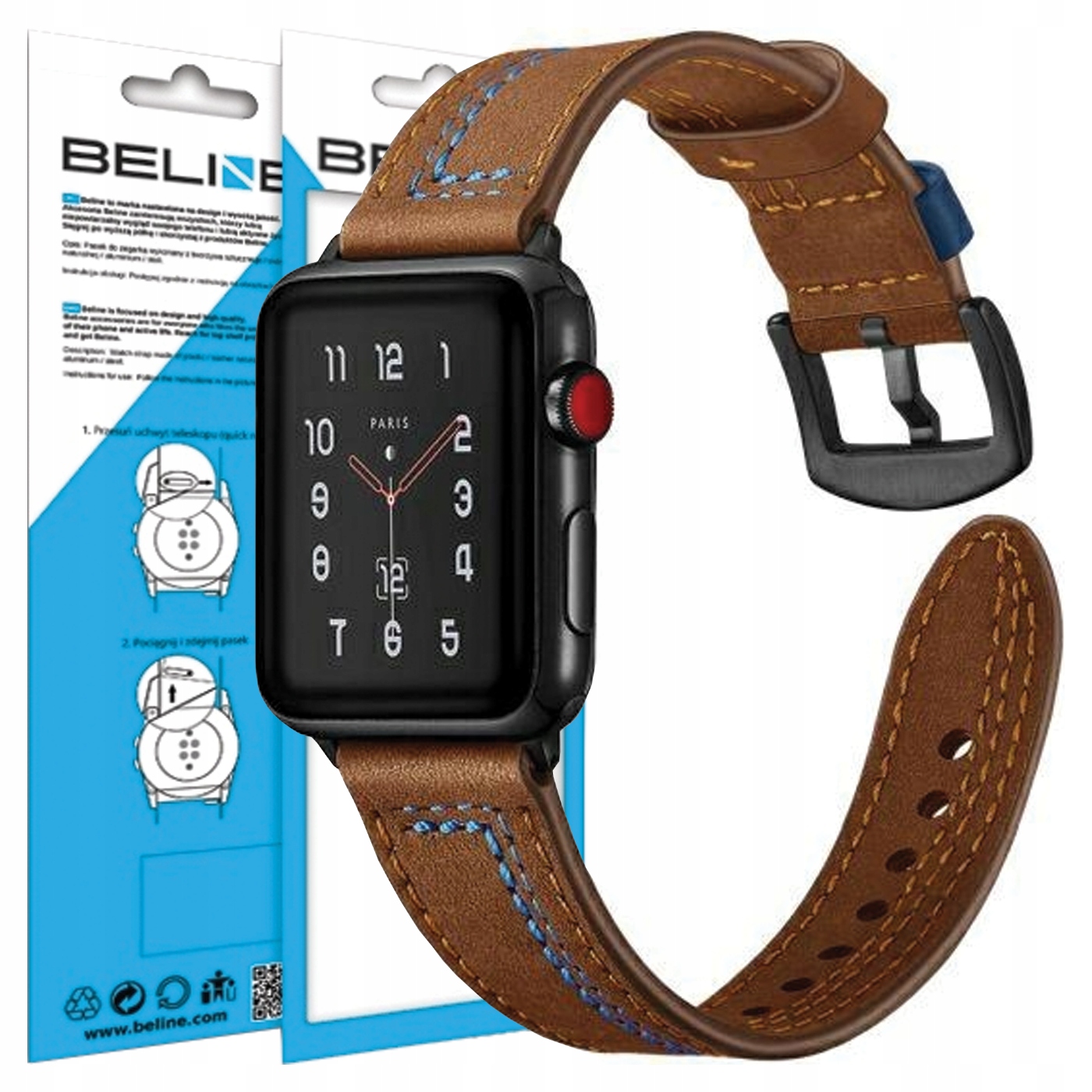 Beline Pasek Do Zegarka 22MM Casual Do Apple Watch 6 7 8 Wysoka Stylowość