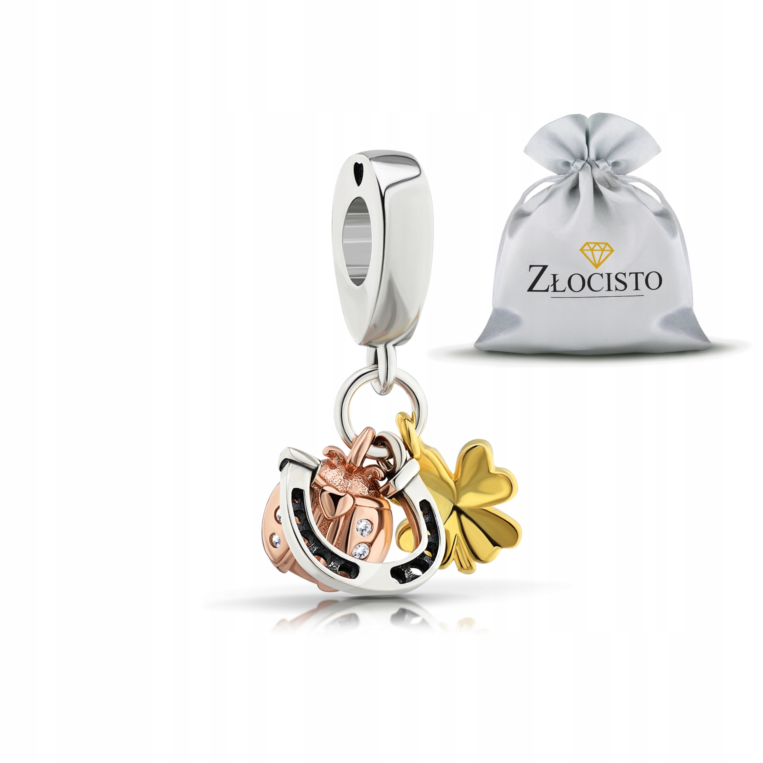 Stříbrný Přívěsek Beruška Podkova Čtyřlístek Naštěstí Stříbro Beads 925