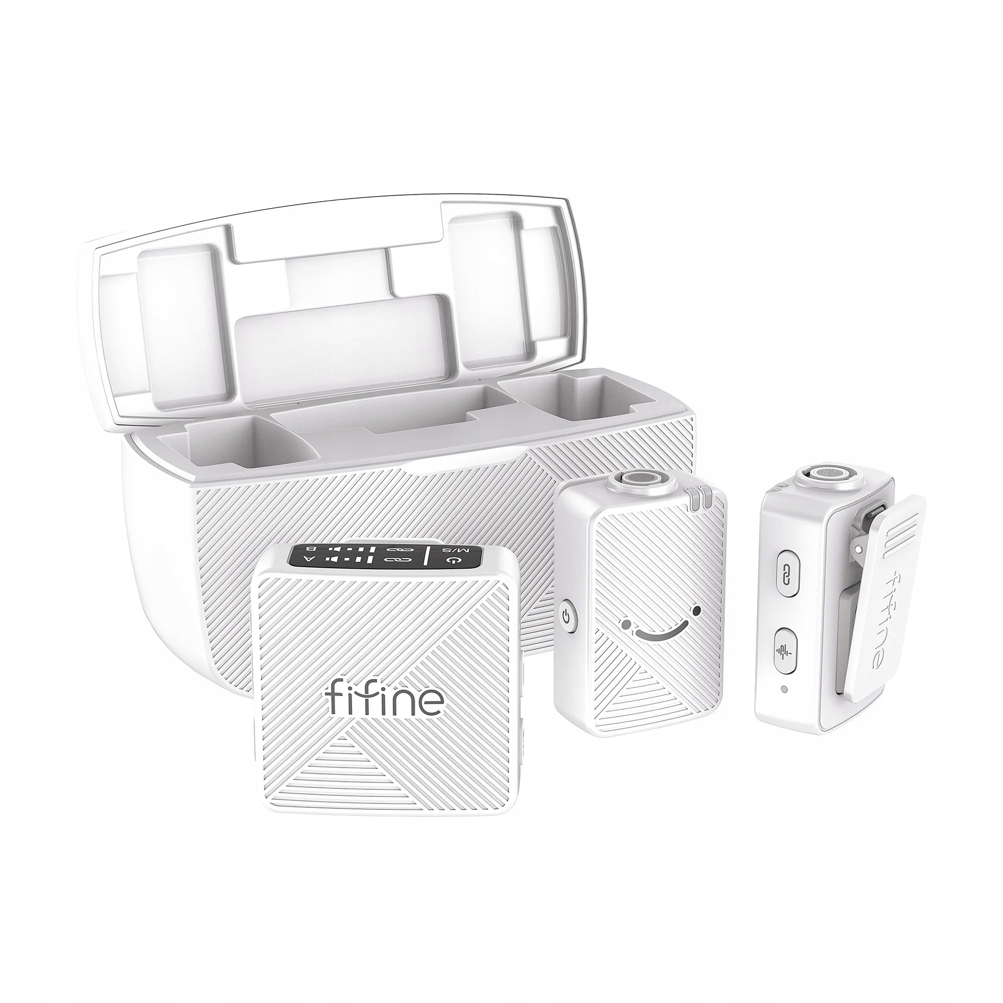 Bezdrôtový kravatový mikrofón Fifine AmpliGame M9 biely