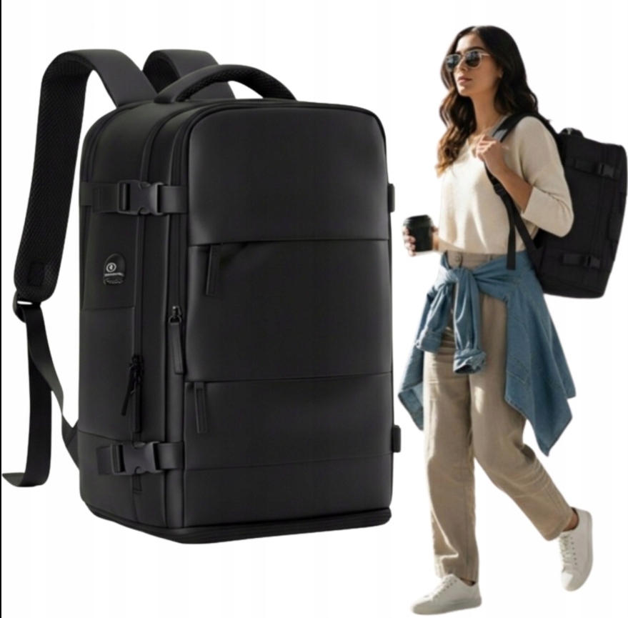 Plecak Do Samolotu 40x20x25 wizzair ryanair bagaż podręczny kabinowy czarny