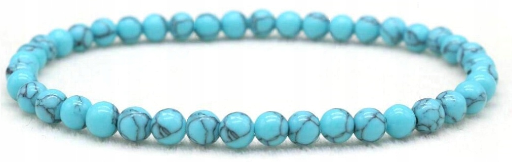 BRANSOLETKA z kamienia HOWLIT BŁĘKITNY kule 4 mm
