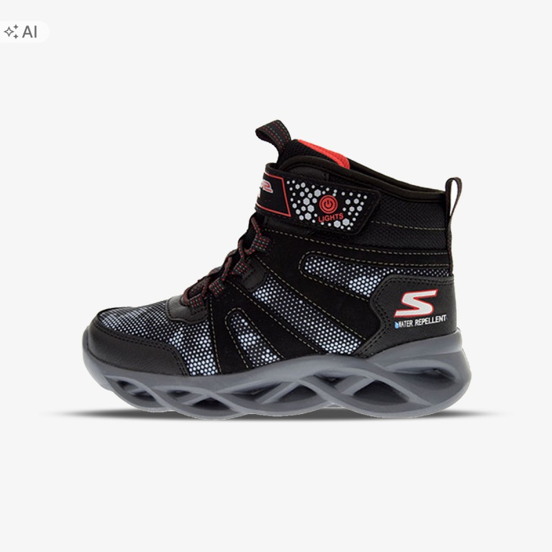 Skechers Zerrix Czarne Śniegowce Z Czerwonym Wykończeniem 31 U3A