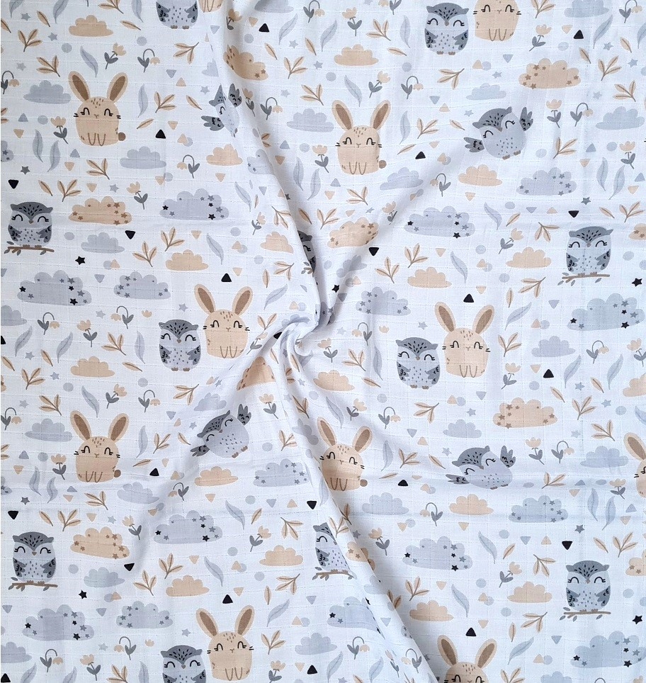 

Pieluszka Muślinowa Otulacz 120x120 cm Jeżyki