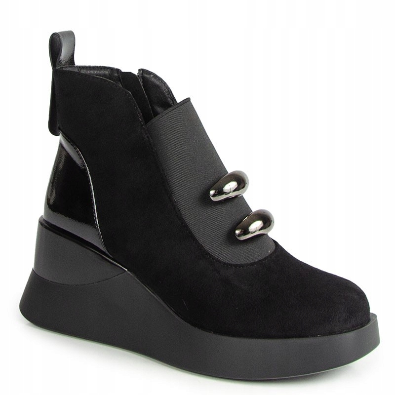 S.barski MR52-106 Černé Kotníkové Boty S Ozdobou D&a 40