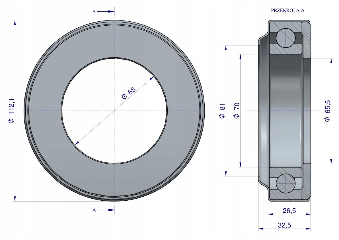 RM Łożysko wyciskowe (oporowe) średnie Premium, Kraśnik C-385 ORYGINAŁ URSU Numer katalogowy części R. 80108160KU