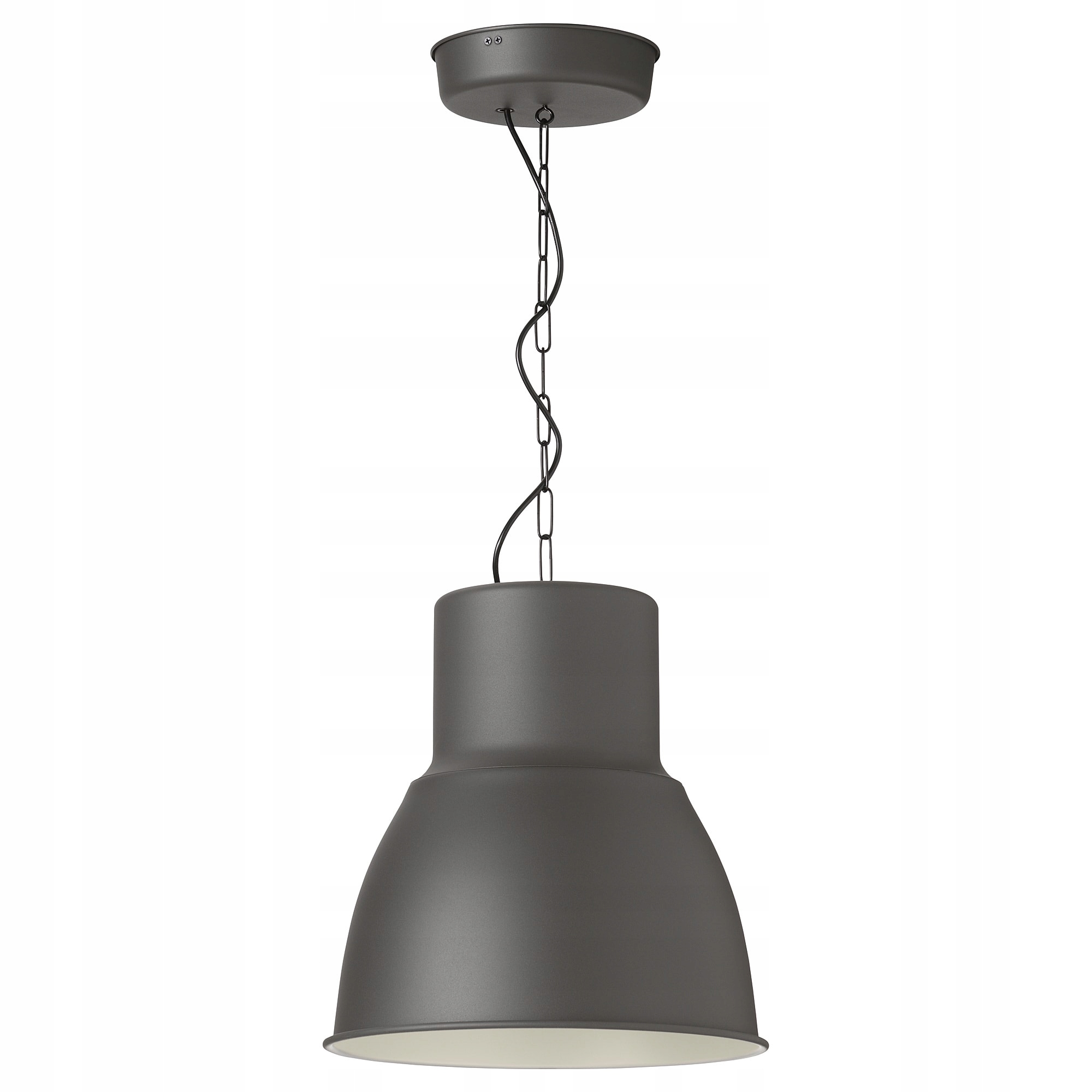 Ikea Hektar Lampa wisząca ciemnoszary 38 cm metalowa