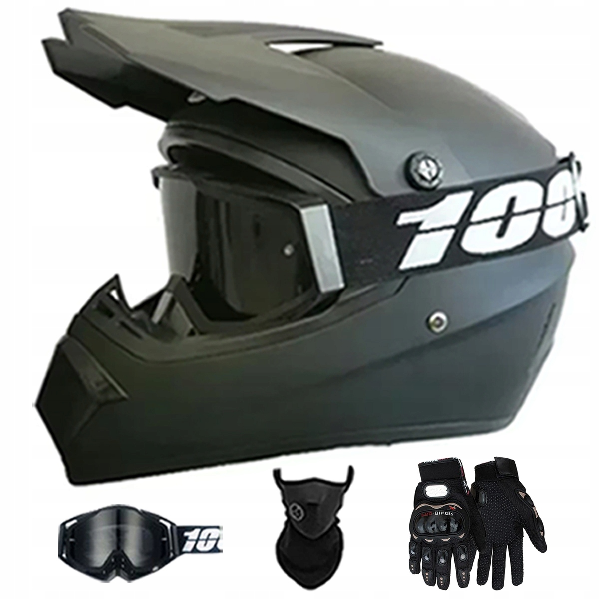 Motocyklová Přilba Crossová Lehká Enduro Quada Brýle Rukavice Maska L