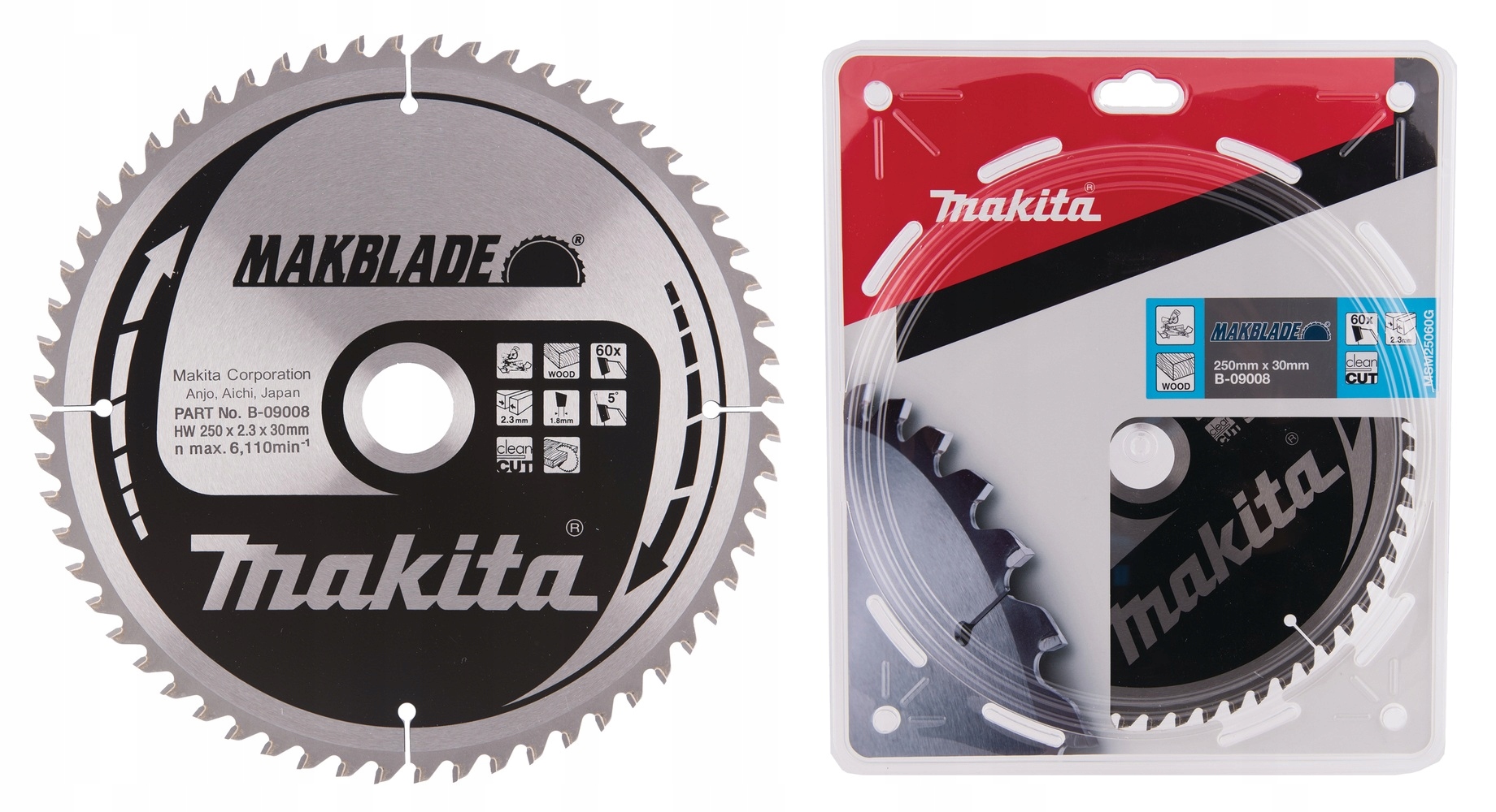 Makita B-09008 Řezací Kotouč Makblade Na Dřevo 250 x 30 mm 60Z x 2,3 mm