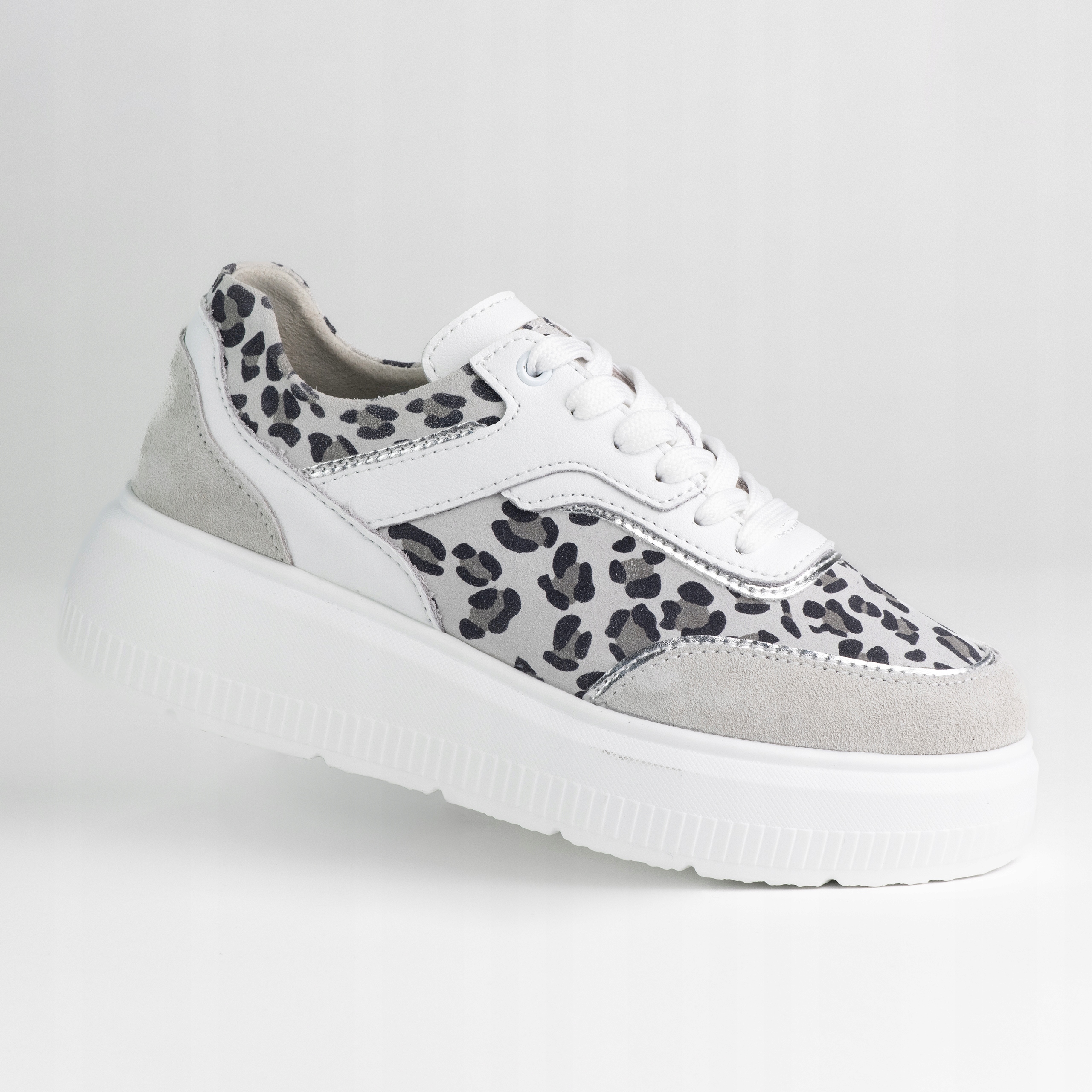 Dámské kožené tenisky Goodin GD-XF-200 platforma klasická šedá 36