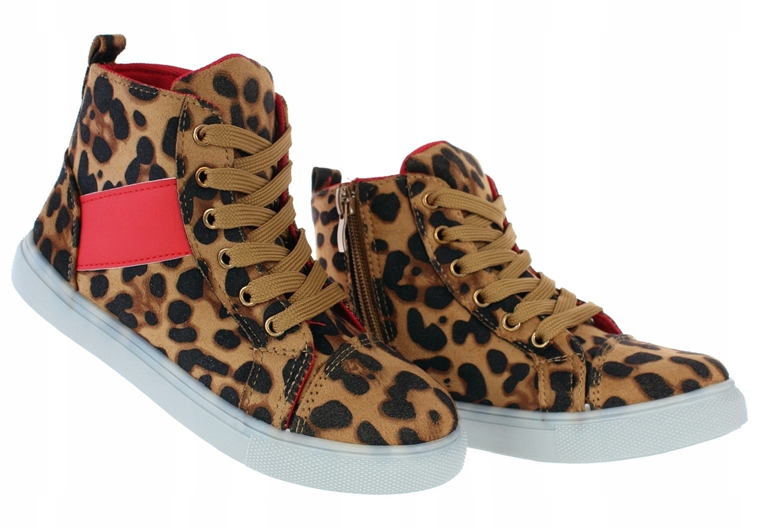 BOTKI BUTY SPORTOWE DZIECIĘCE W PANTERKĘ ZAPINANE NA ZAMEK 6367 roz. 34 Marka Inna marka