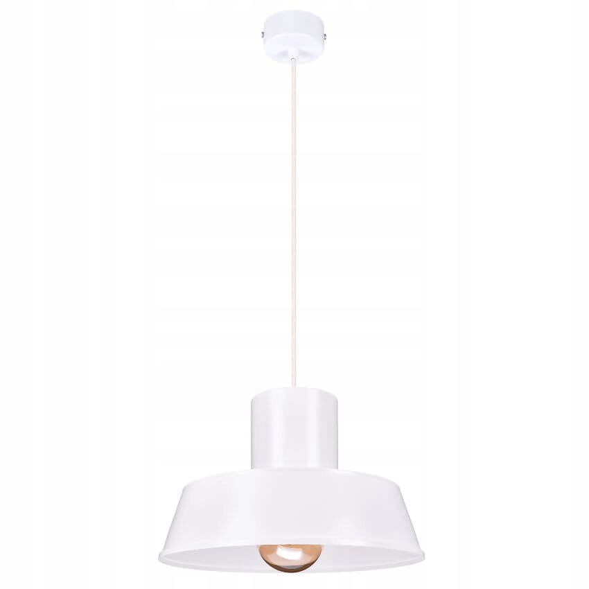 Polly Industriální Kovová Závěsná Lampa Bílá Design 1xE27