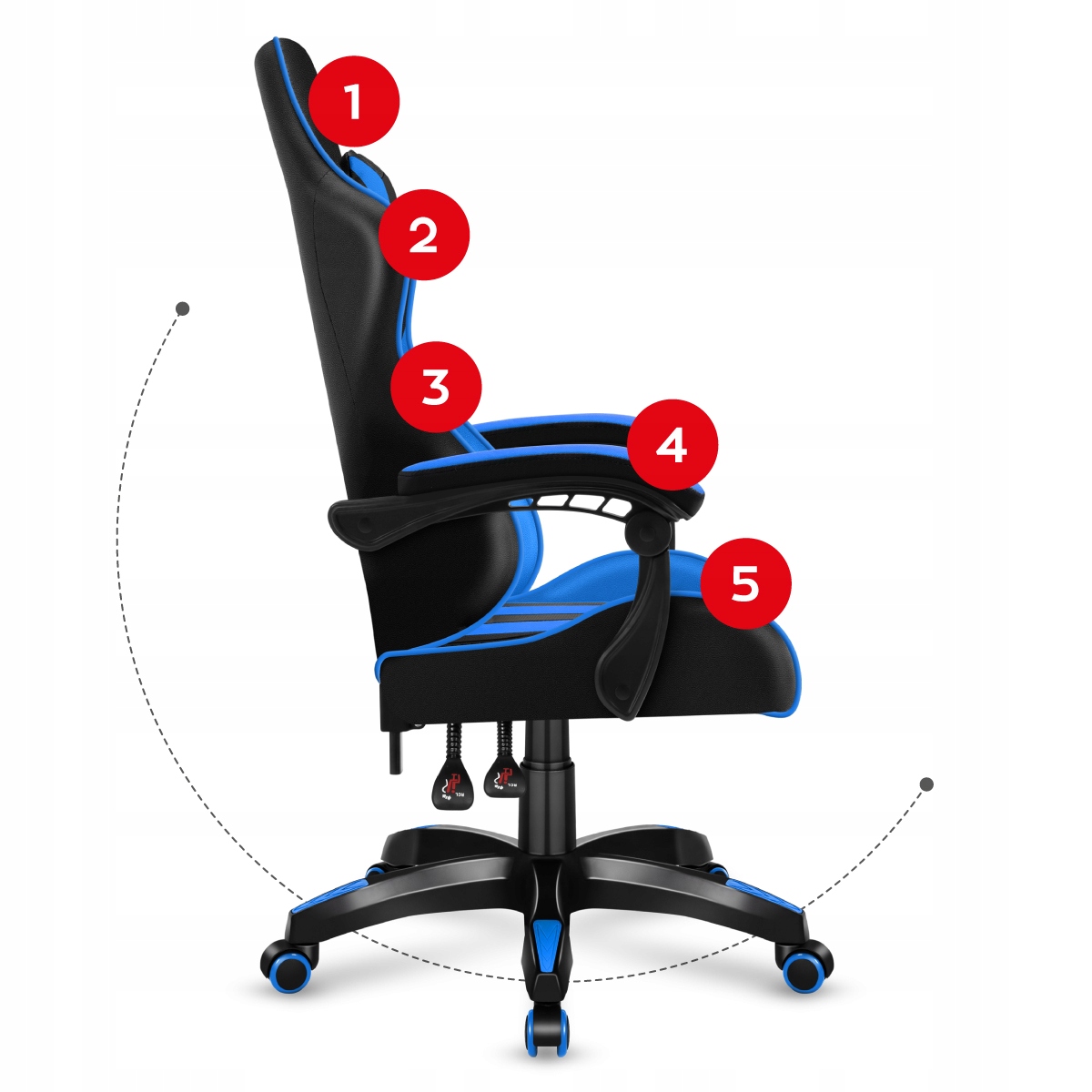 HUZARO Force 4.5 Gaming pasukama kėdė.Maksimalus sėdynės aukštis 55 cm