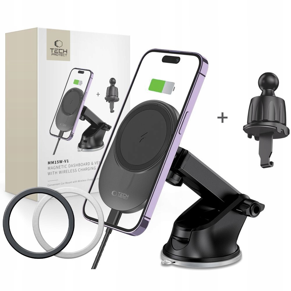 Držák Tech MM15W-V1DASHBOARD & Vent Wireless Charger 15W