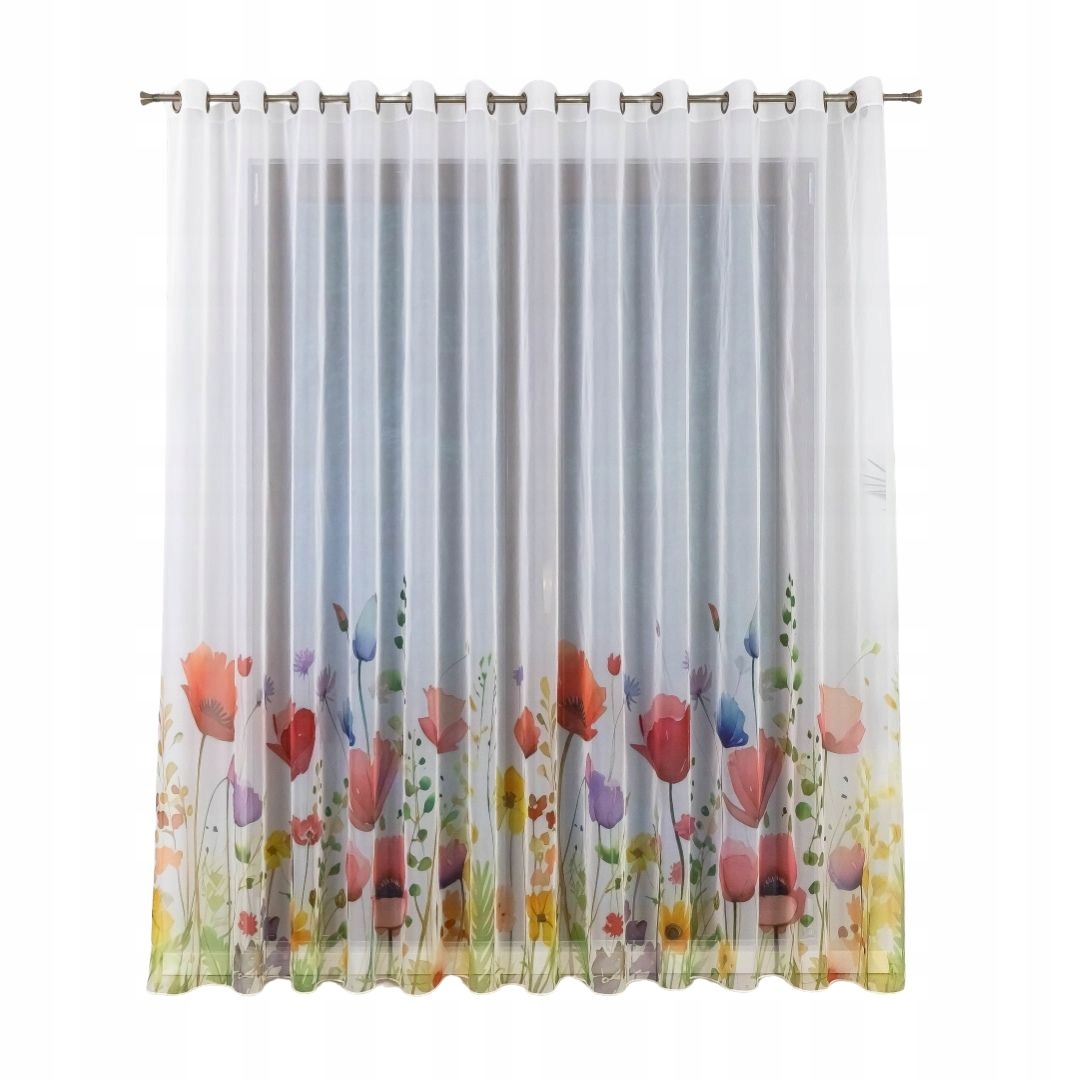 Záclona, Připravená Na Průchodkách, Barevné Máky 350x240