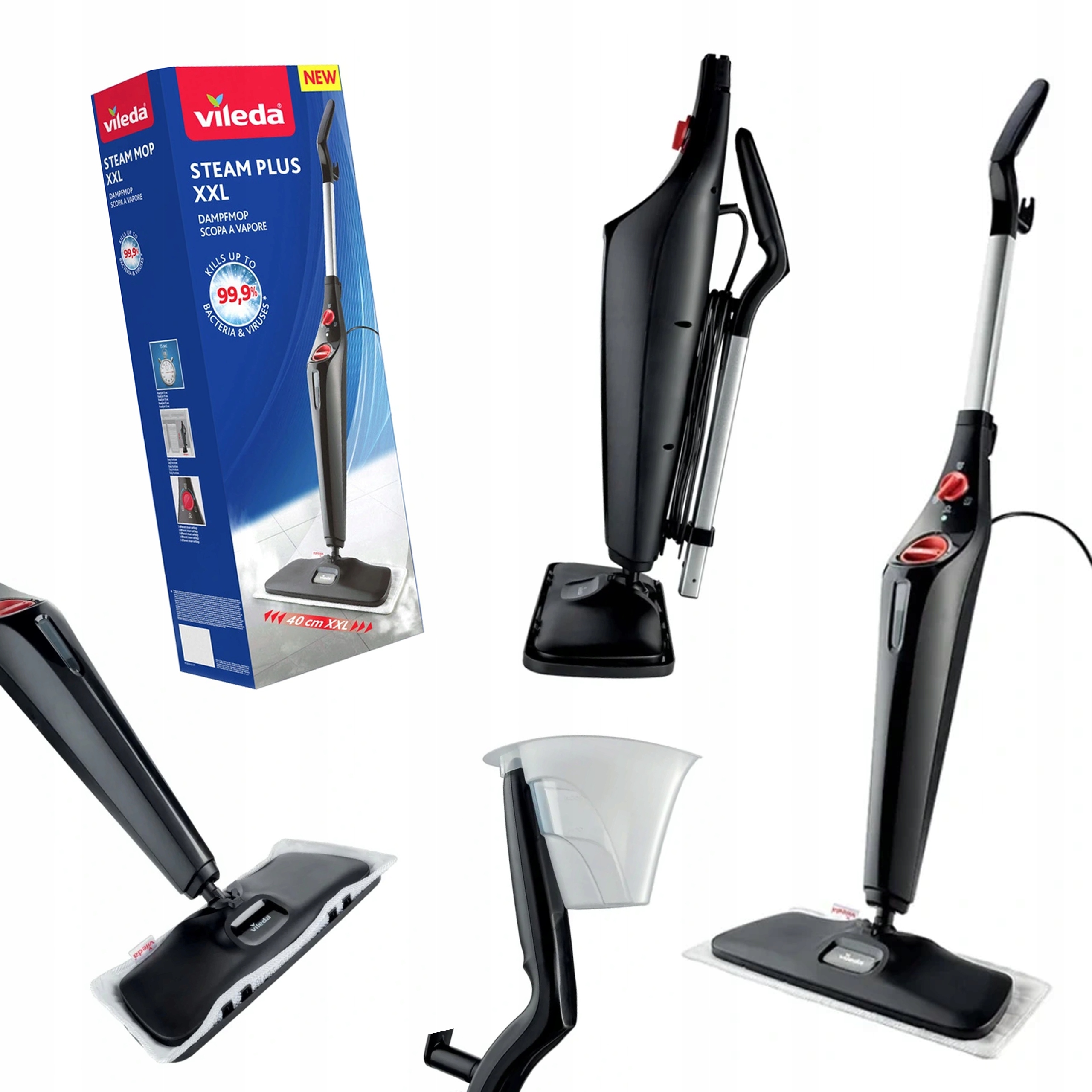

Mop parowy Vileda Steam Plus XXL 1550W 400ml 40cm
