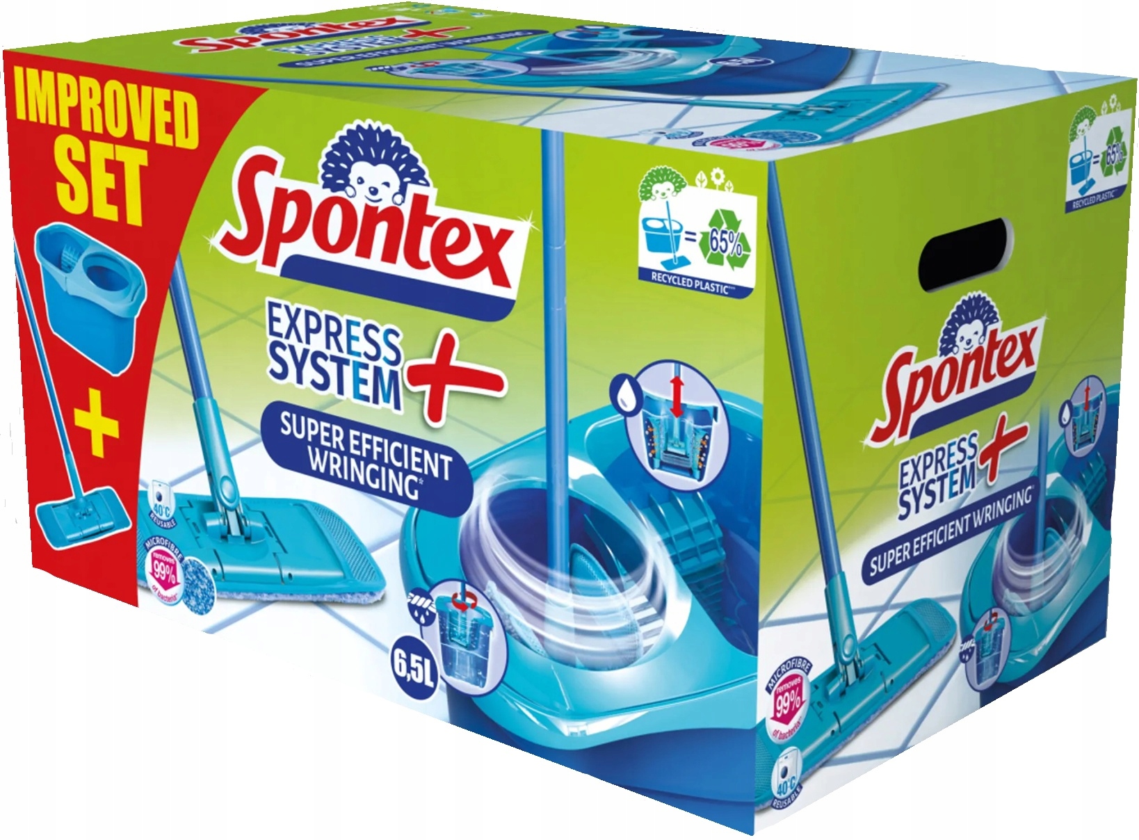 Spontex Express+ Zestaw Mop płaski obrotowy z jednym wkładem