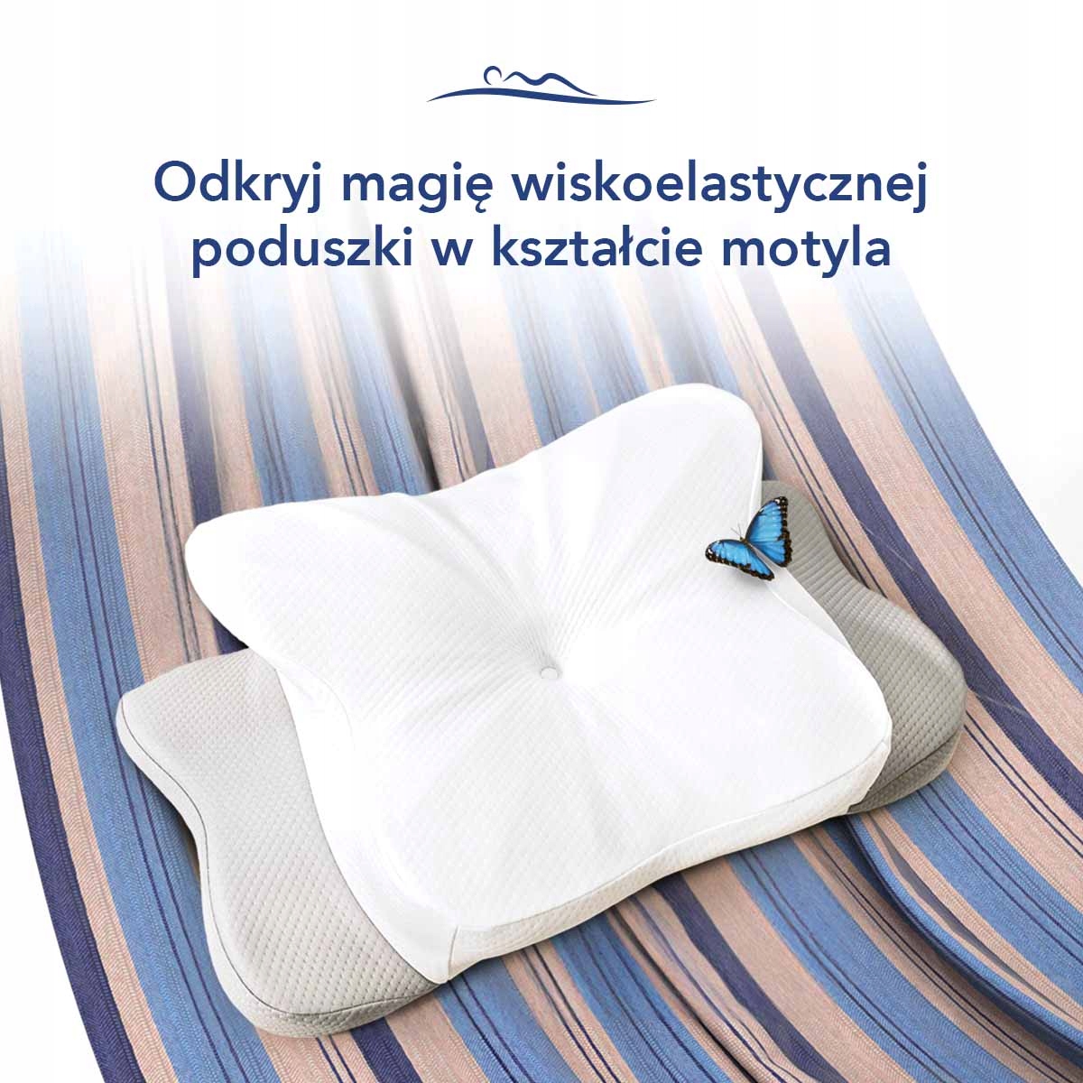 PODUSZKA MOTYLEK ERGONOMICZNA Z PIANKI MEMORY 63x38cm NOWOŚĆ 2024 Długość 63 cm