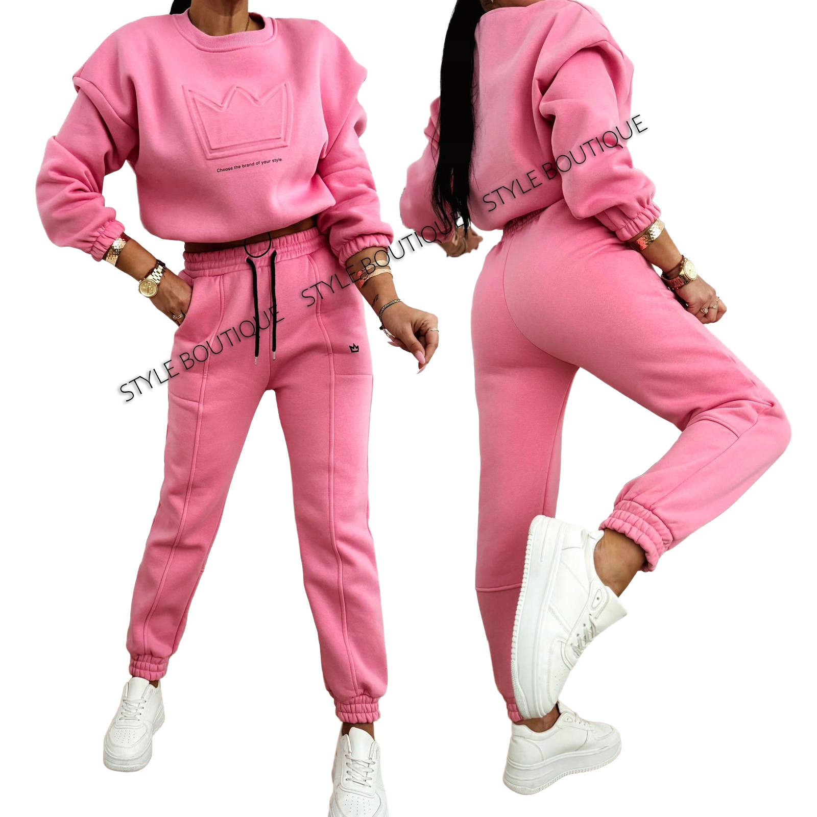 Teplákovka zateplený Dámský růžový S Korunkou velikost S