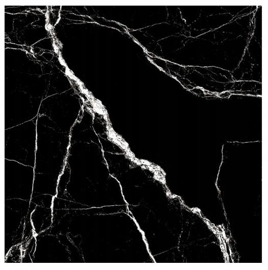 Keramická podlahová dlažba 60x60 cm, mramorová, černá, vysoký lesk