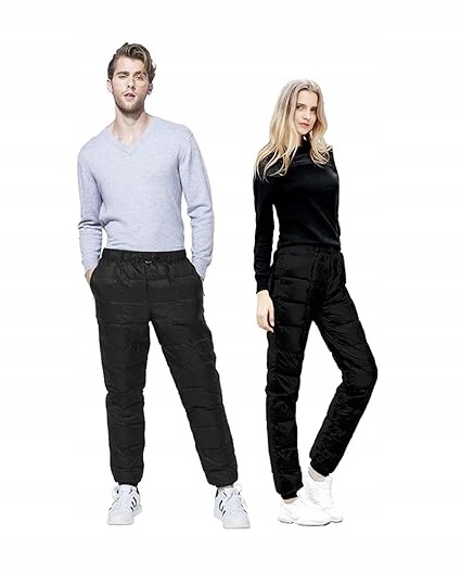 SPODNIE PUCHOWE MĘSKIE ZIMOWE CIEPŁE LUŹNE SPODNIE KOMPRESYJNE ROZ. XL Kod producenta B081S1CGD1