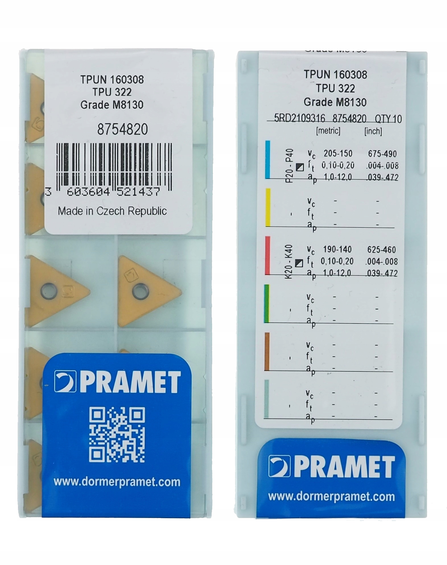Płytki węglikowe Tpun 160308 M8130 Pramet