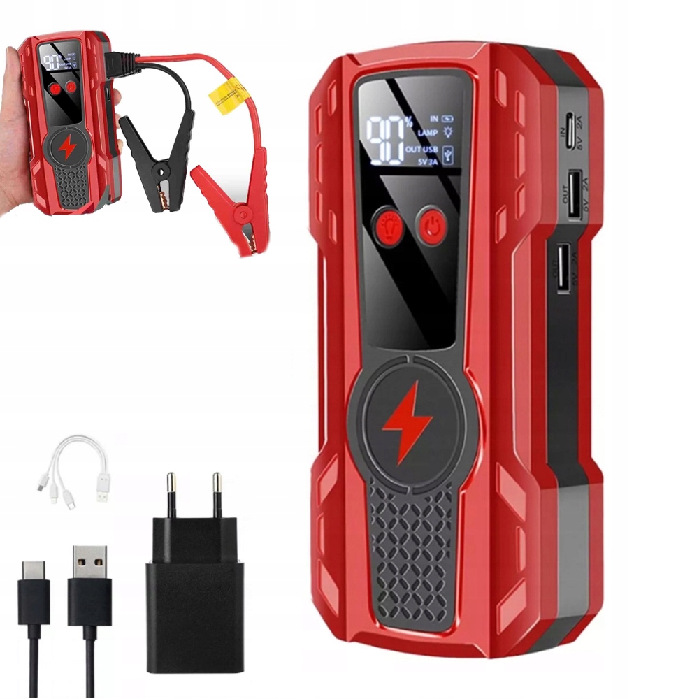 99900 mAh Startovací Zařízení Jump Starter Powerbank 12V 1000A s nabíječkou