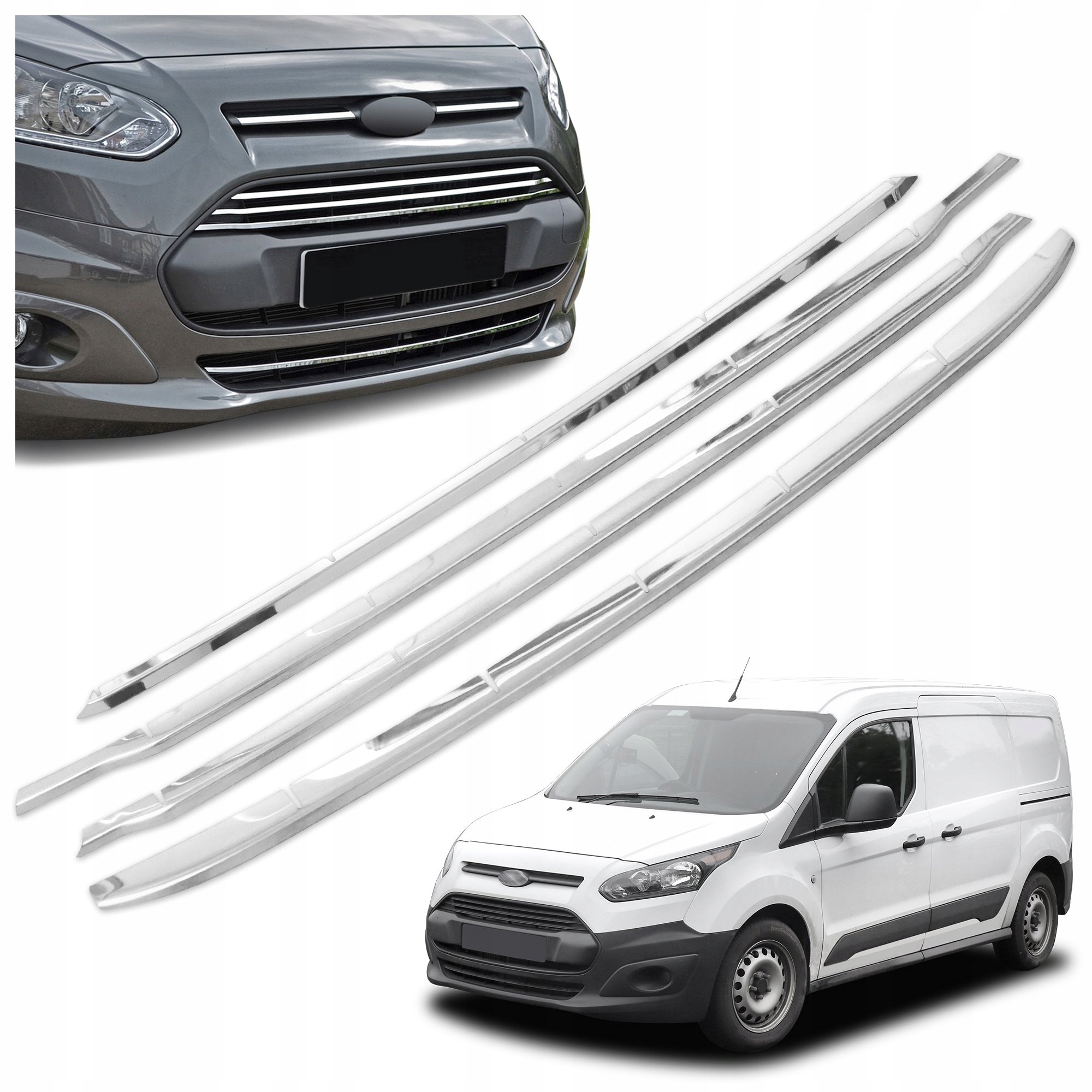 Lišty atrapy predného nárazníka pre Ford Transit Connect II 2013-2018