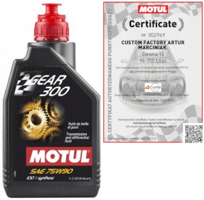 

Motul Gear 300 75W90 GL4 GL5 Olej Przekładniowy 1L
