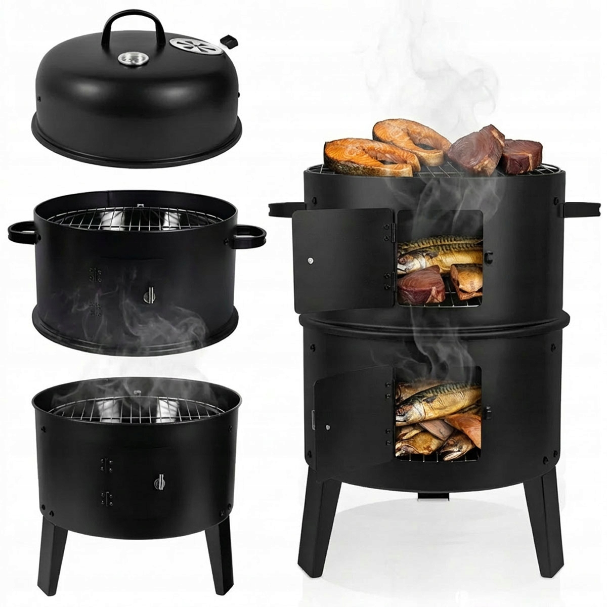 GARDEN WOODCOAL GRILL GARDEN КОПТИЛЬНЯ 3IN1 ТЕРМОМЕТР 3X решітка Оригінальний стан упаковки