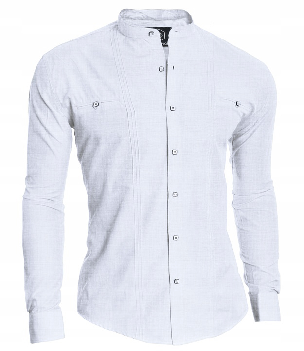 Pánská Lněná Košile Se Stojáčkem Prošívaná Na Svatbu