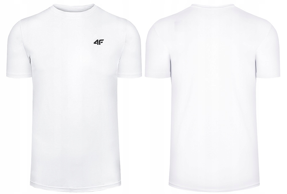 4F T-SHIRT MĘSKI KOSZULKA SPORTOWA BAWEŁNIANA Kolor biały