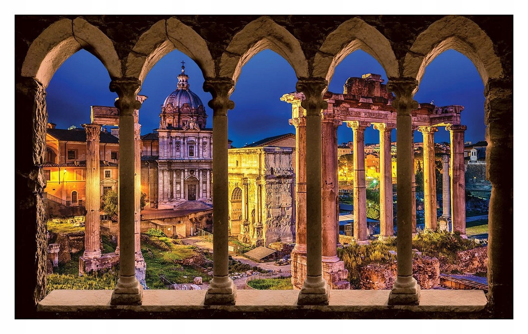 Fototapeta Forum Romanum v noci starověký Řím Itálie vinylová 254x184 lepidlo