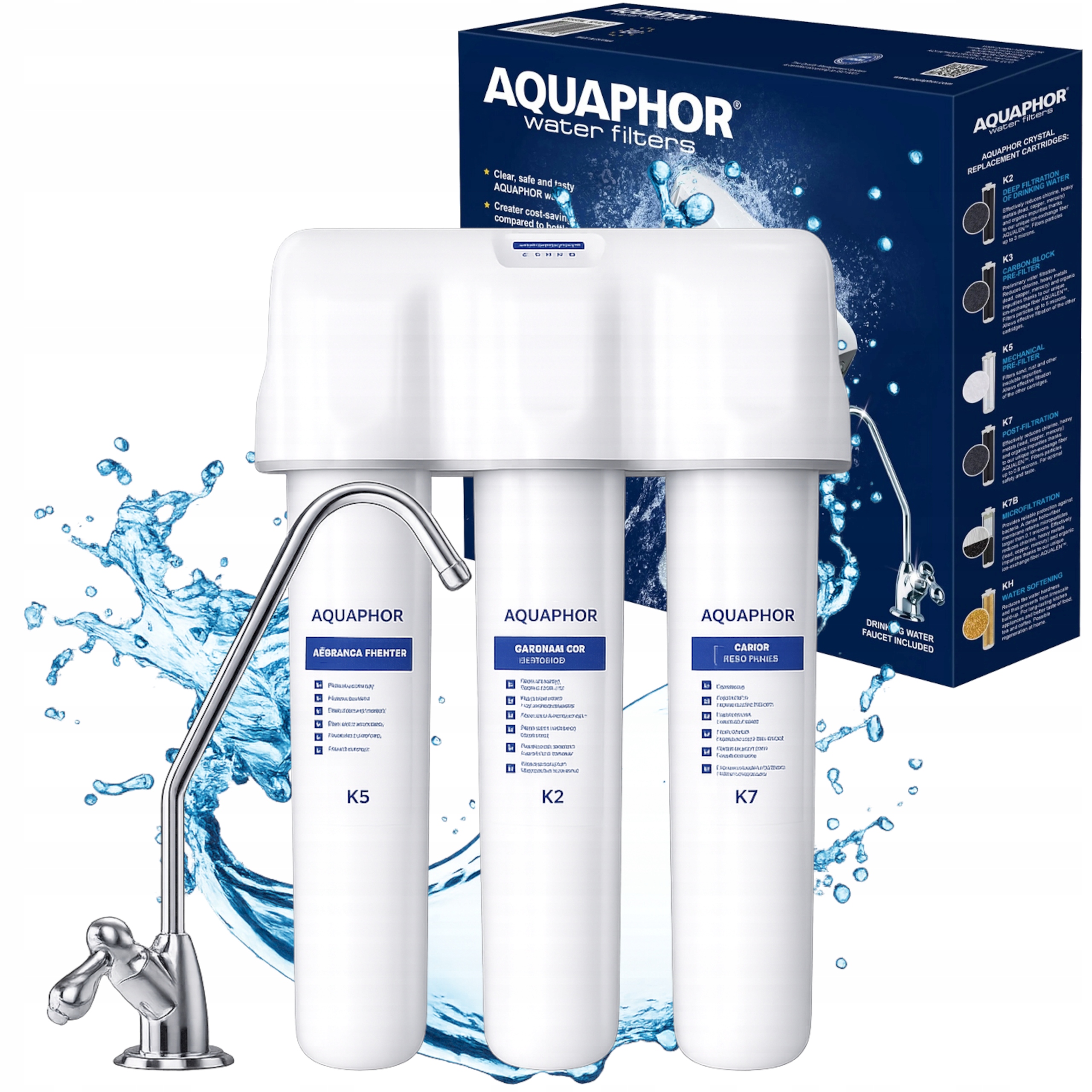 Filtr Do Wody Pitnej Kuchenny Aquaphor kryształ A wkłady K5 K2 K7