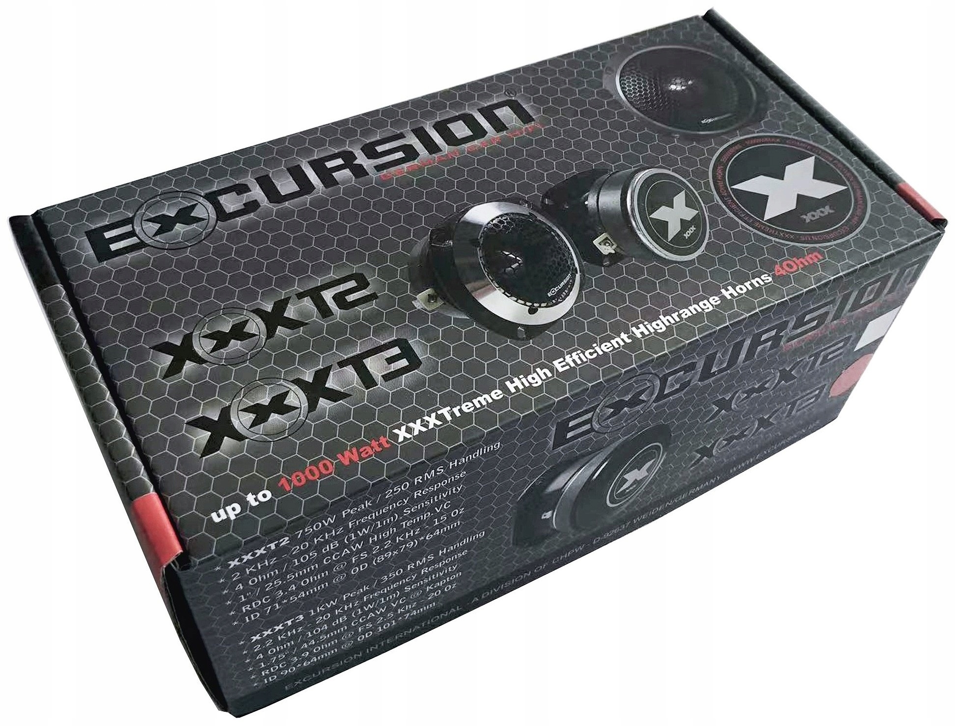 Excursion XXX-T2 - Głośniki WYSOKOTONOWE Tweetery SPL 105dB 250W RMS, 4 Ohm Model XXX-T2