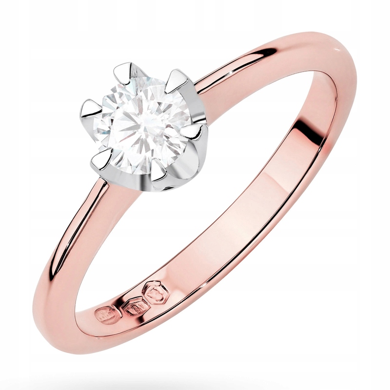 Krásný Zlatý Prstýnek 585 s Briliantem 0,50 ct