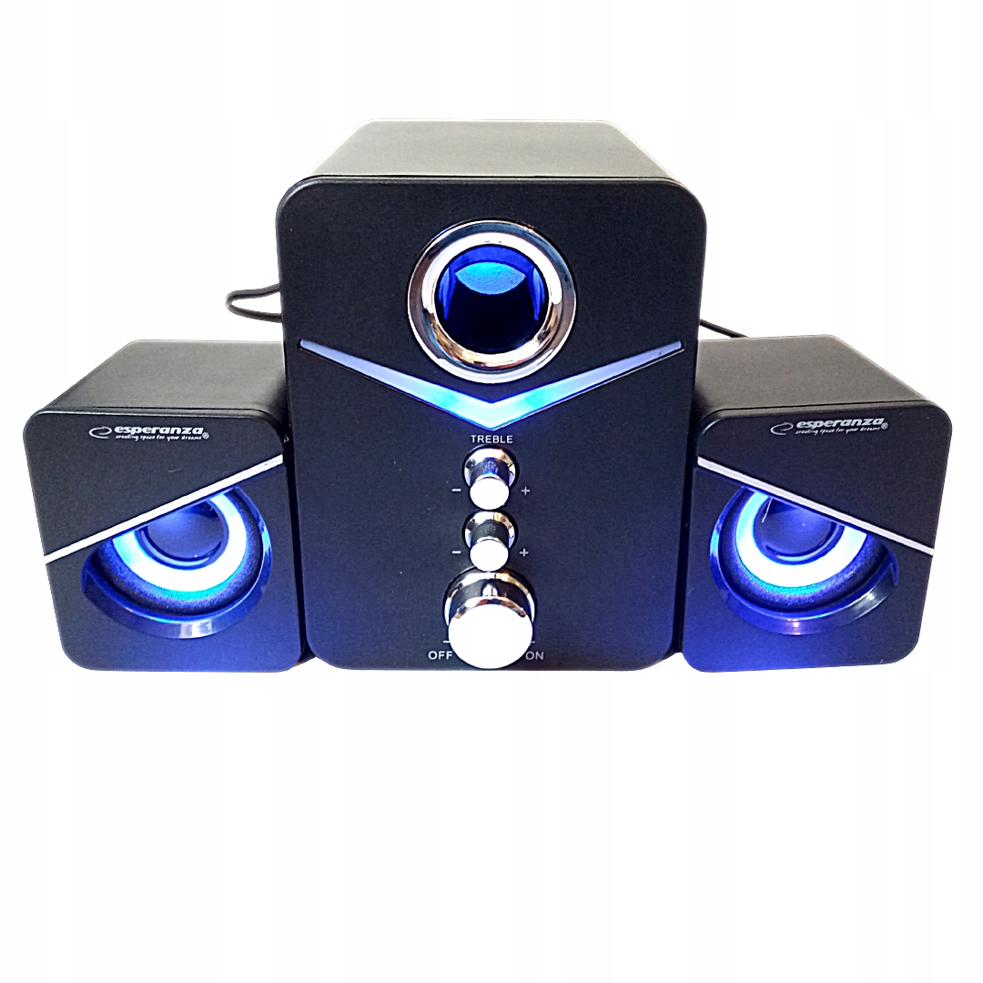 GŁOŚNIKI KOMPUTEROWE PC PODŚWIETLANE LED USB 2.1 Rodzaj zestawu 2.0