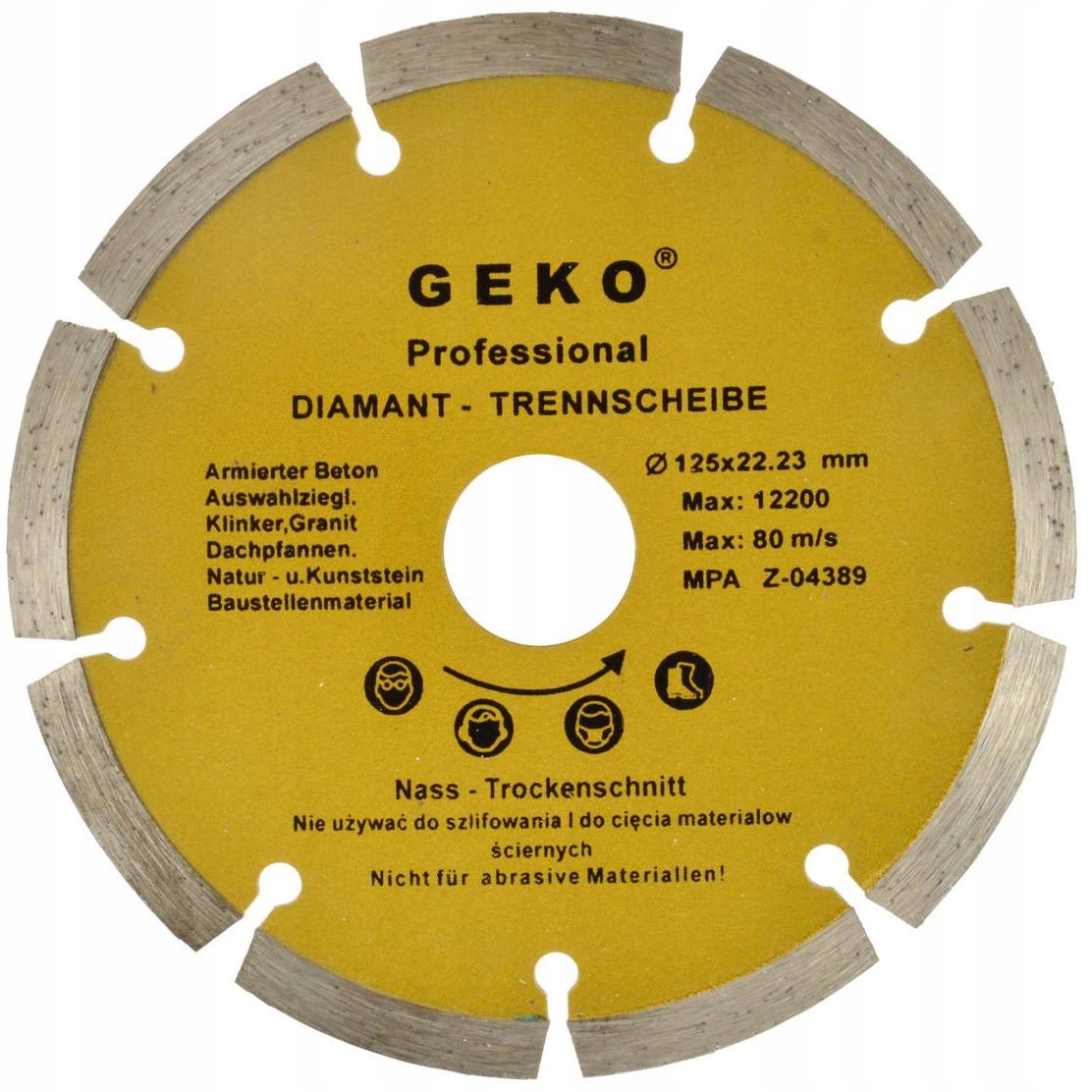 

Tarcza Diamentowa Segmentowa 125mm do Betonu Geko