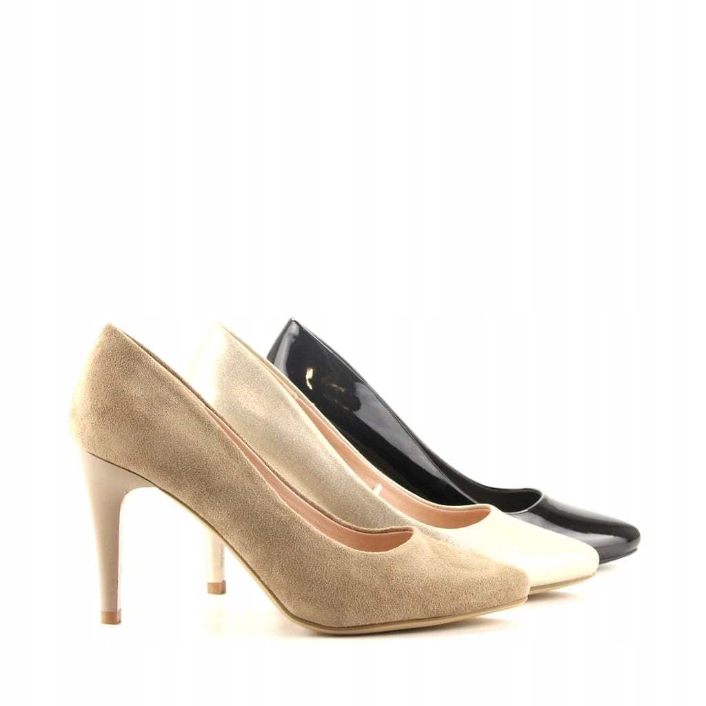 iBUTY NOWOŚĆ CZÓŁENKA SZPILKI 1396 COFFEE ZAMSZ 36 Rozmiar 36